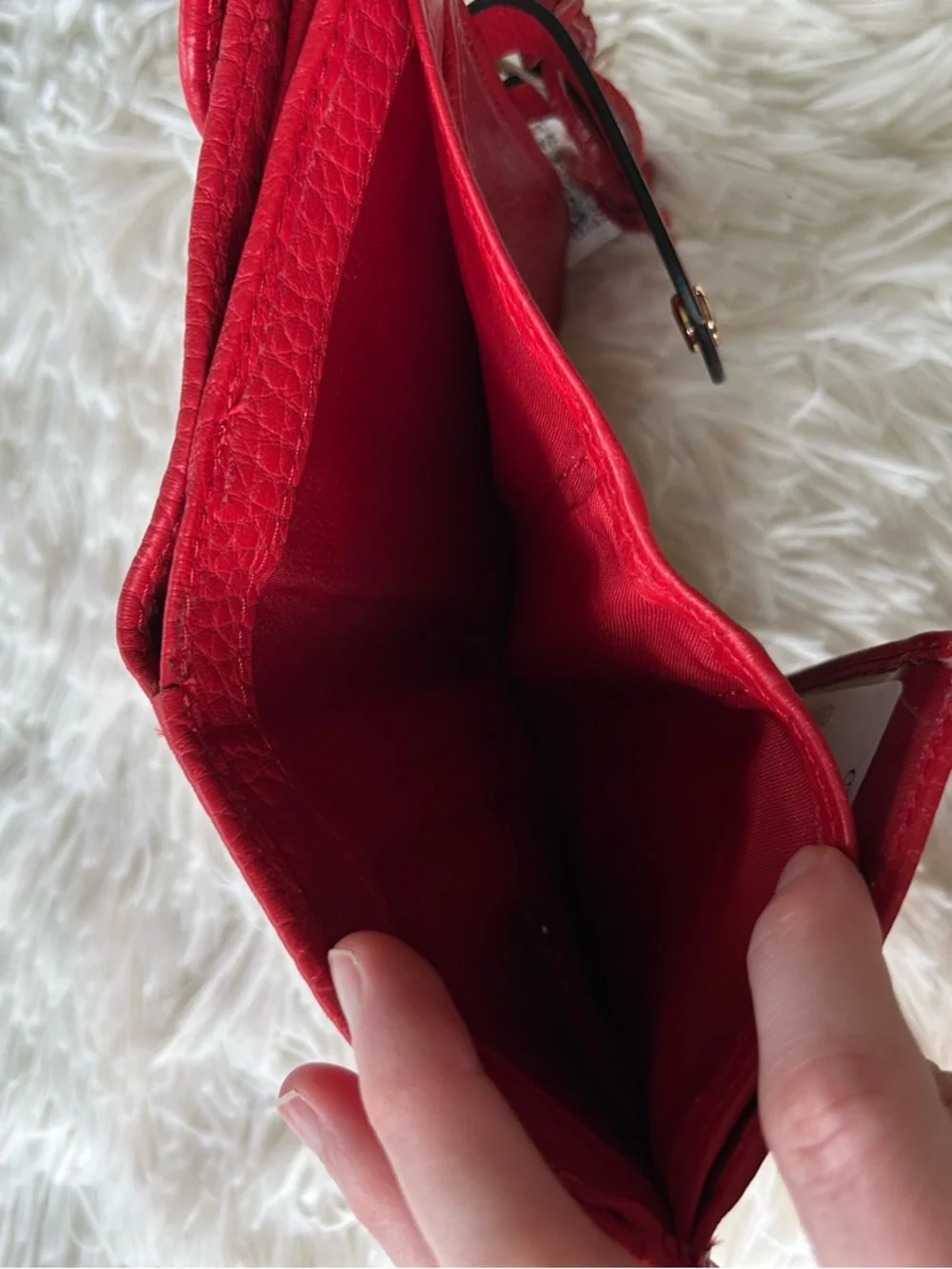 Genuine Leather | Red Pebbled Leather Bi-Fold Wallet